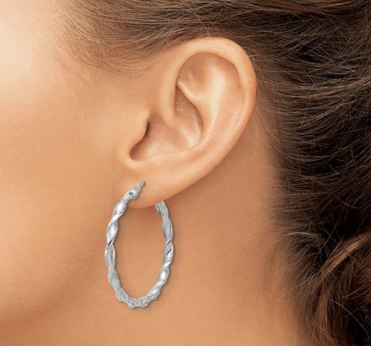 Sterling Silver Twisted Hoops