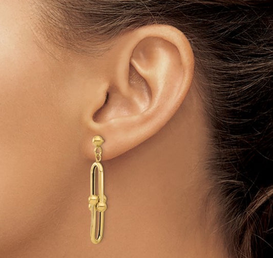 14k Yellow Gold Double Link Earrings
