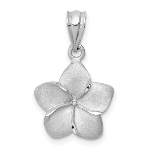 14k White Gold Flower Pendant