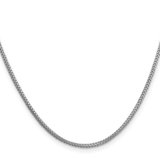 14k 1.3mm White Gold Franco Chain