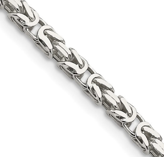Sterling Silver 2.5mm Byzantine Chain