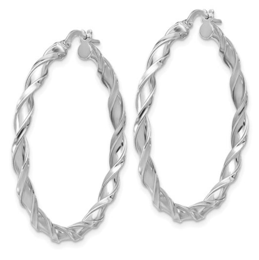 Sterling Silver Twisted Hoops