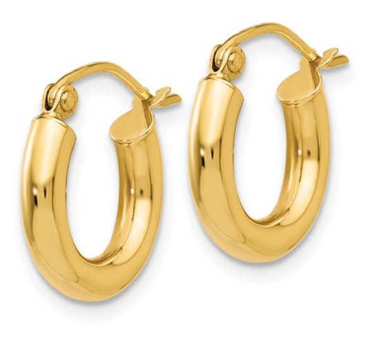 14k Yellow Gold Huggie Hoops