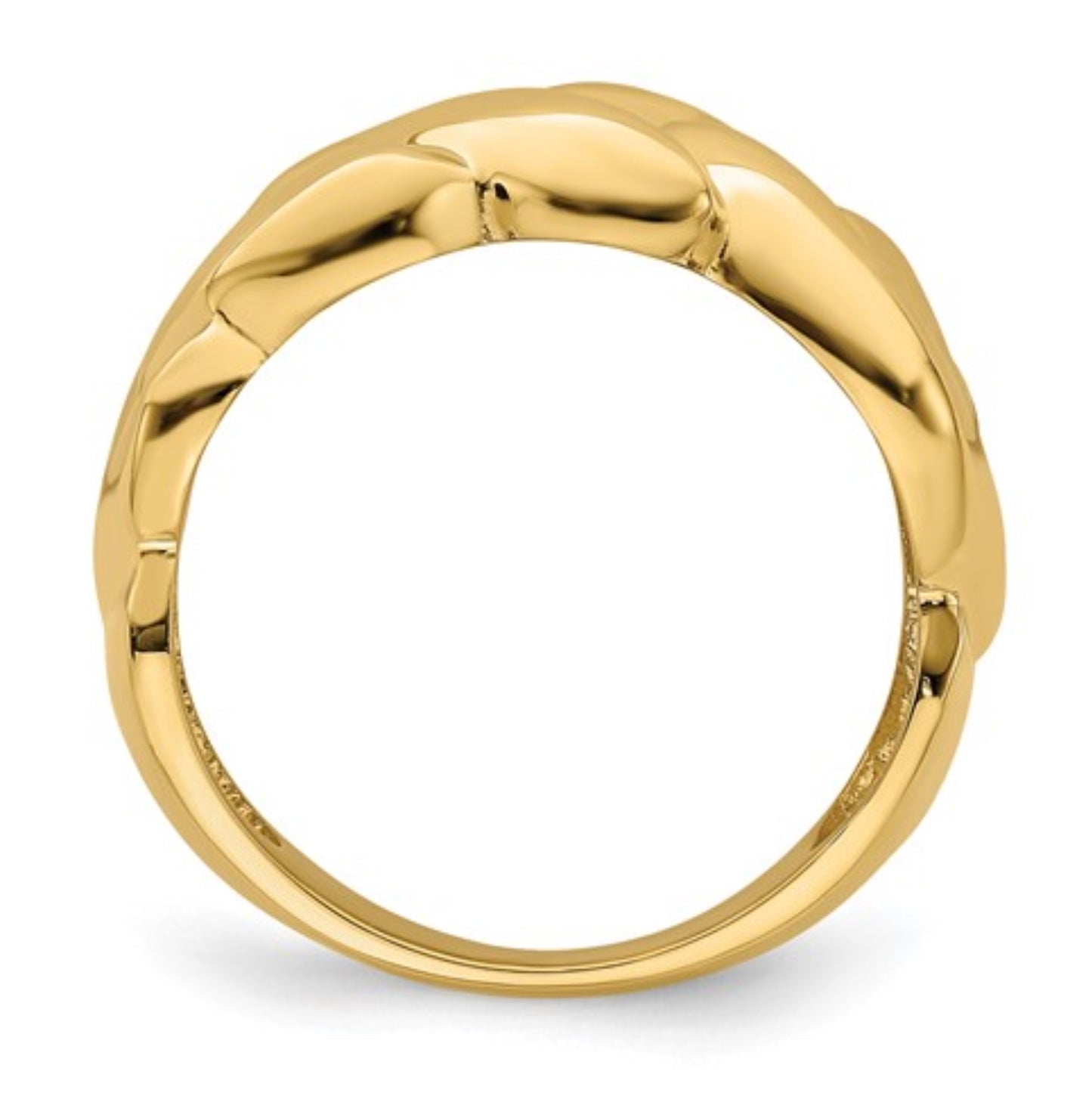 14k Yellow Gold Oversized Link Ring