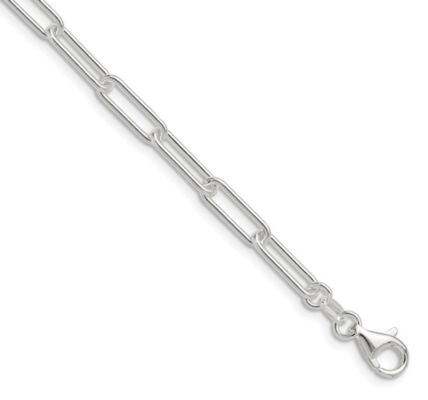 Sterling Silver 4.5mm Paperclip Link Bracelet