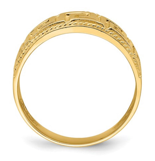 14k Yellow Gold Greek Key Ring