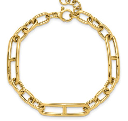 14k Yellow Gold Extra Large Paperclip Bracelet