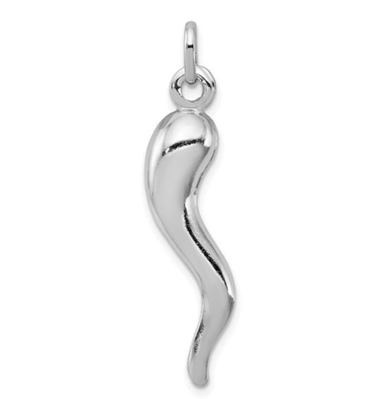 Sterling Silver Italian Horn Pendant