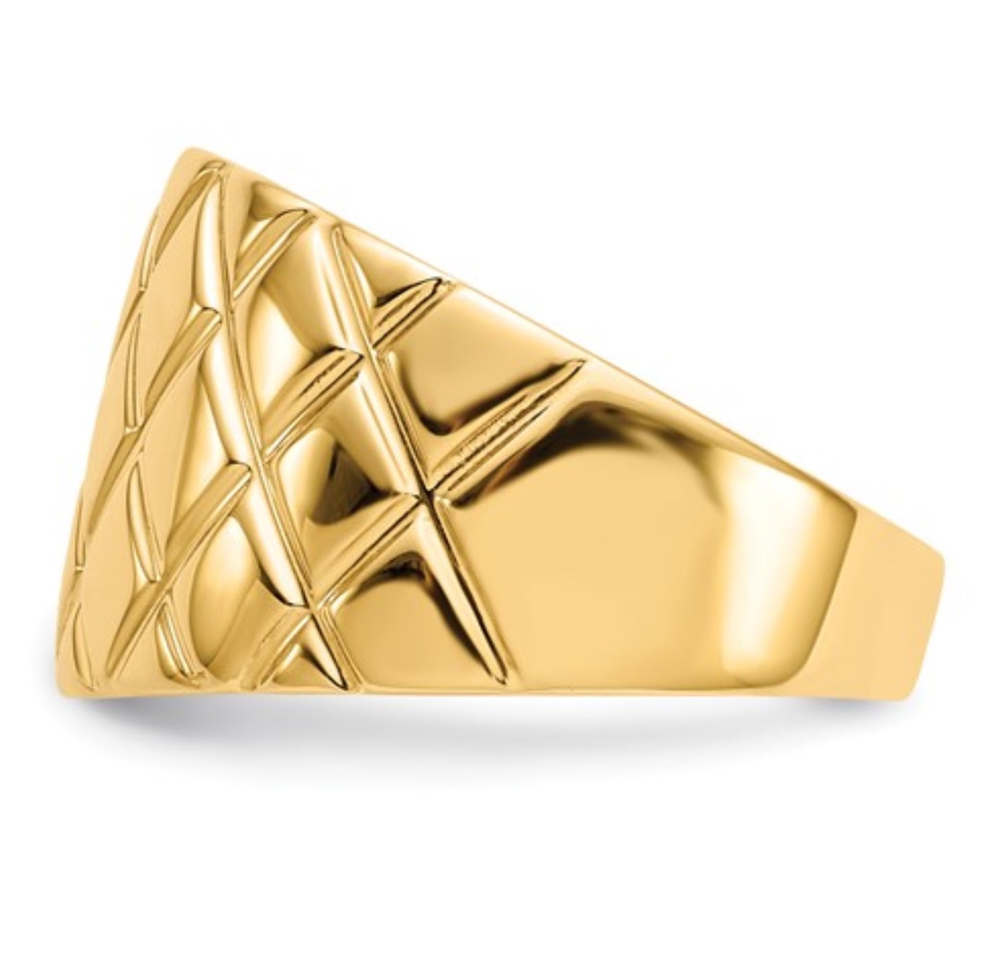 14k Yellow Gold Quilted Ring