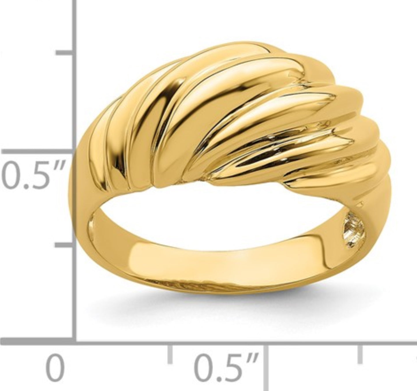14k Yellow Gold Croissant Ring